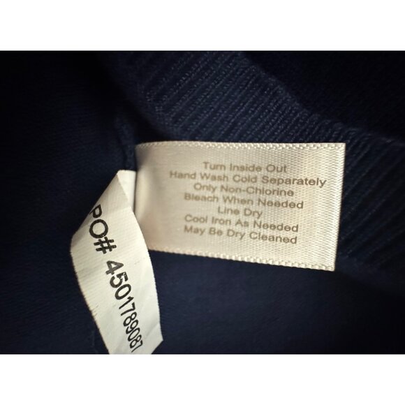 Boston Proper Navy Blue Embellished Illusion Soft Knit Sweater Top Shirt Size XS - Picture 8 of 10